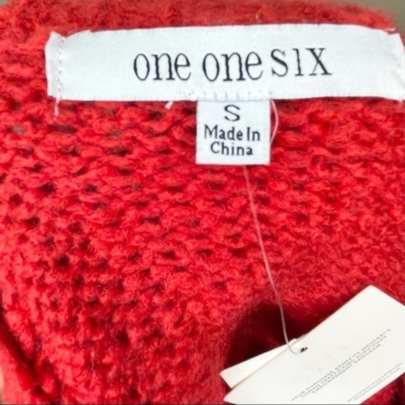 One One Six Red Balloon Sleeve Sweater Dress - S - NWT - Picture 5 of 8